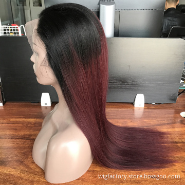 Brazilian Straight Human Hair Wigs 99j,Colored Human Hair Lace Wigs Remy Hair Preplucked,Lacefront Wigs Human Hair For Woman 180